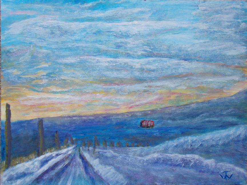 Acrylic on Cardstock 8.5 x 11in For Sale